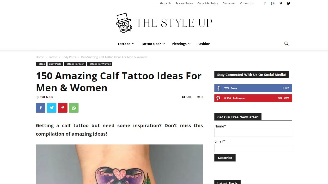 150 Calf Tattoos For Men Women (Ultimate Guide August 2022) - The Style Up